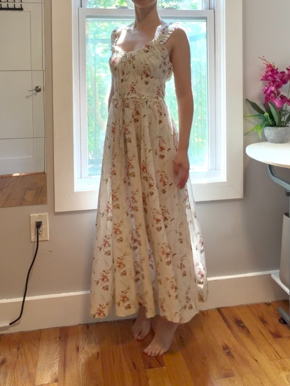 DÔEN Emmaretta Floral Print Shirred Voile Dress - Picture 7 of 11